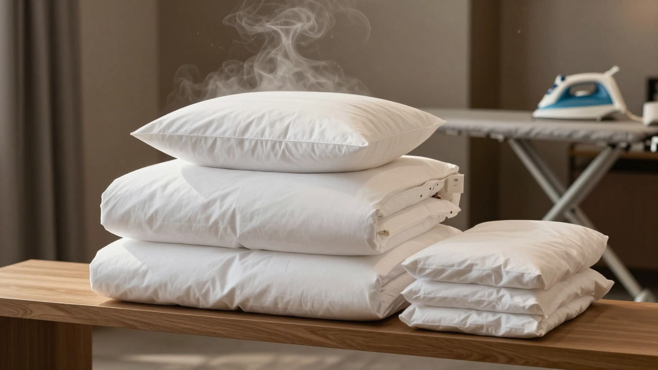 Три комплекта постельного белья в отеле: один на кровати, один в стирке, один в запасе.